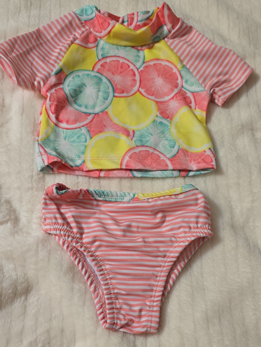 Penelope Mack Pink, Yellow, Aqua Girls Two-Piece Swim Set